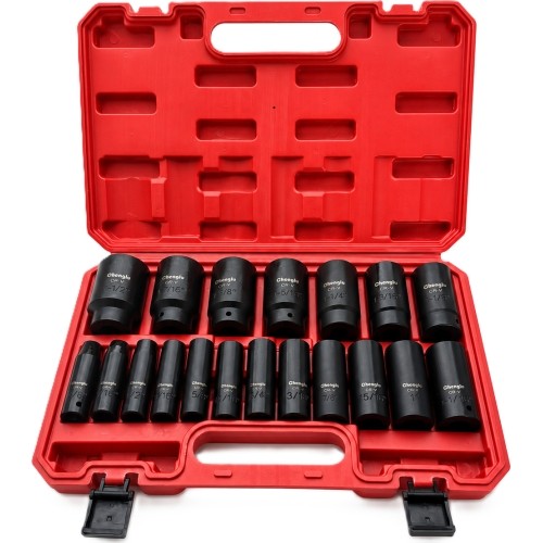 1/2" Dr. Impact socket set 19pcs (3/8" - 1-1/2") (S.A.E.)