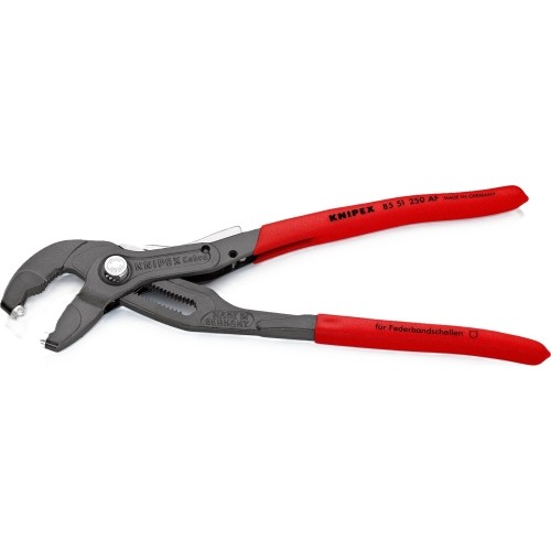 Replės spyruoklinėms sąvaržoms 250 mm KNIPEX, su užraktu ir fiksatoriumi