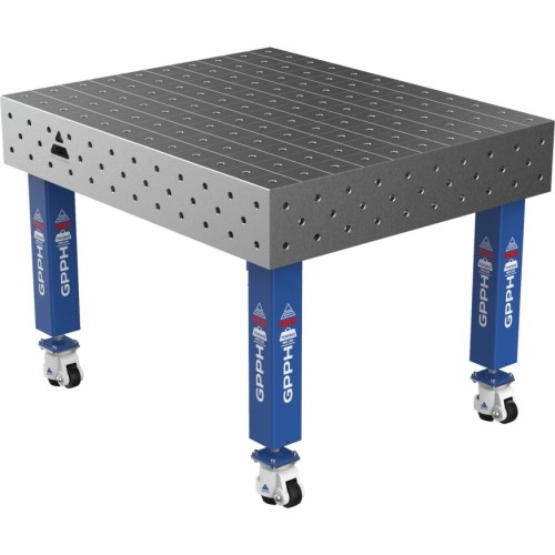 Welding table PRO 15 mm - 1200x1000mm - Φ16 - 100x100mm - On wheels