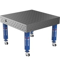 Welding table PRO 15 mm - 1200x1200mm - Φ16 - 100x100mm - On wheels