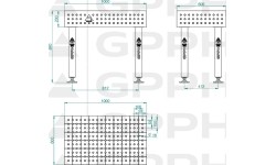 Welding table PRO 15 mm - 3000x1480mm - Φ16 - 50x50mm - On wheels