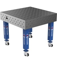 Welding table PRO 15 mm - 1000x1000mm - Φ16 - Diagonal - On wheels