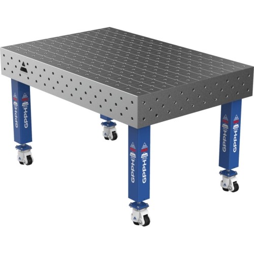 Suvirinimo stalas PRO 15 mm - 1500x1000mm - Φ16 - Įstrižinė - Ant ratukų
