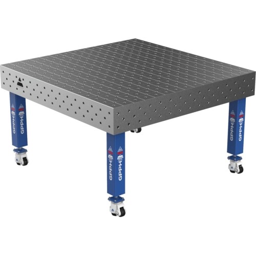 Suvirinimo stalas PRO 15 mm - 1500x1480mm - Φ16 - Įstrižinė - Ant ratukų