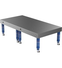 Suvirinimo stalas PRO 15 mm - 3000x1480mm - Φ16 - Įstrižinė - Ant ratukų