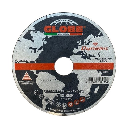 Pjovimo diskas Globe 125x22.2 Dynamic, juodam ir nerūd. plienui - 1.0 mm 