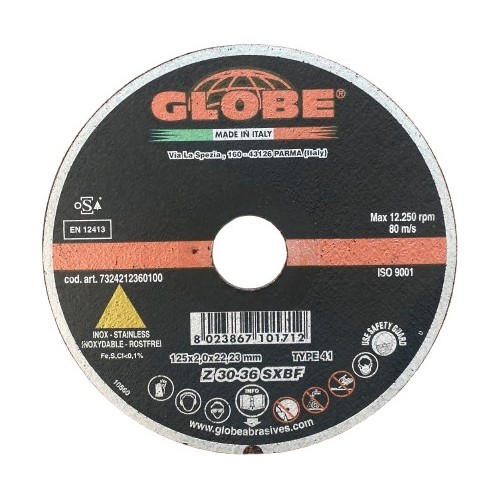 Pjovimo diskas Globe 125x22.2 INOX, nerūd. plienui - 1.6mm
