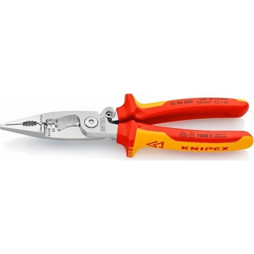 Replės elektros instaliacijos darbams VDE 200mm KNIPEX