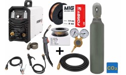 PRODUCT PACK Inverter welding machine FORBY® MIG 210FX + CO2 cylinder 5l with accessories