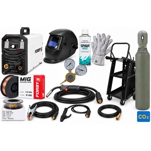 PRODUCT PACK Inverter welding machine FORBY® MIG 210FX + CO2 cylinder 8l with accessories