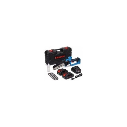 Cordless chainsaw ET-510 with automatic chain lubrication and two 2.0 Ah batteries