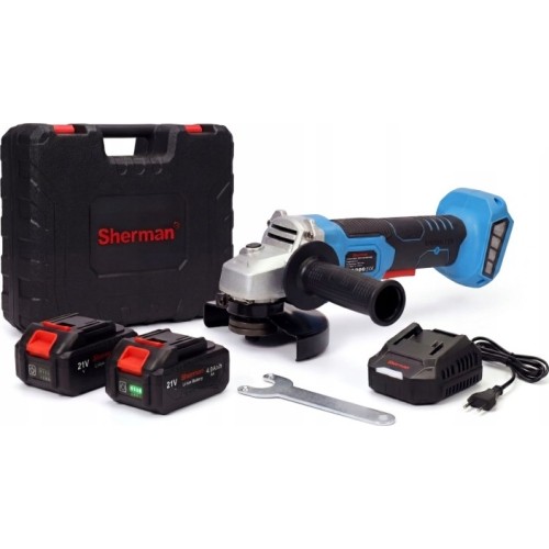 Cordless angle grinder ET-301 with two 4.0 Ah batteries