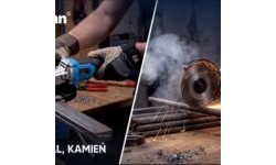 Cordless angle grinder ET-301 with two 4.0 Ah batteries