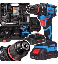 Cordless impact drill-driver ET-10210 with tool set, 21 V, 50 Nm – one battery