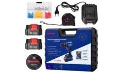 Cordless impact drill-driver ET-10210 with tool set, 21 V, 50 Nm – one battery