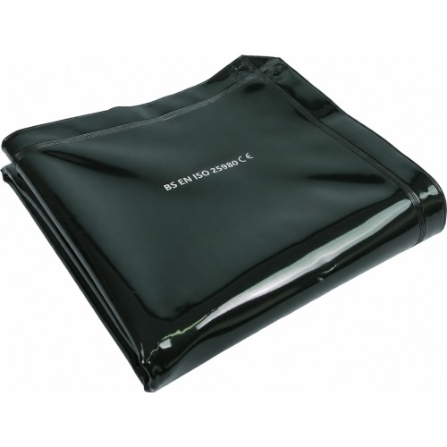 Welding safety curtain with frame, 1.80 x 1.80 m - green