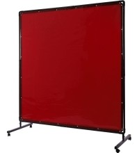 Apsauginė suvirinimo užuolaida su rėmu, 1,80 x 1,80 m - Raudona