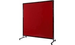 Apsauginė suvirinimo užuolaida su rėmu, 1,80 x 1,80 m - Raudona