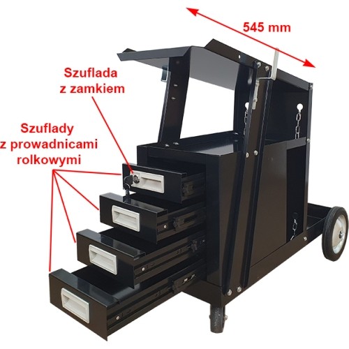 MIG welding cart with drawers