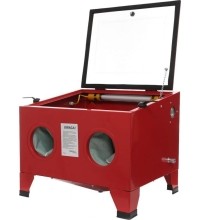 Vertical sandblaster, 90 L, with LED lighting