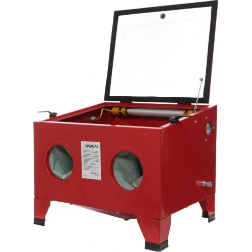 Vertical sandblaster, 90 L, with LED lighting