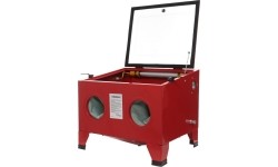 Vertical sandblaster, 90 L, with LED lighting