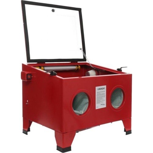 Vertical sandblaster, 90 L, with LED lighting