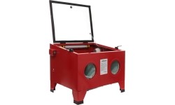 Vertical sandblaster, 90 L, with LED lighting