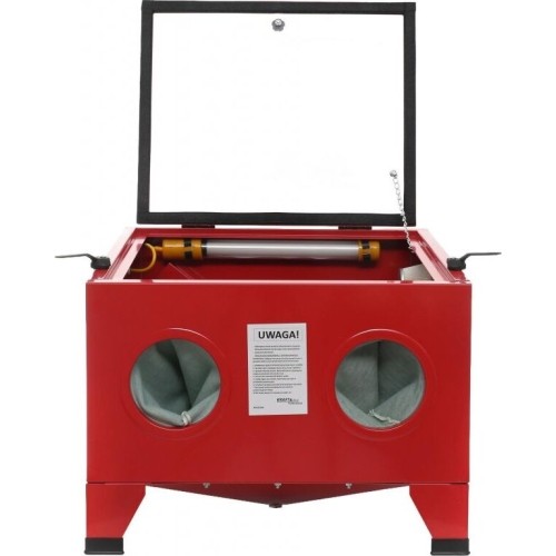 Vertical sandblaster, 90 L, with LED lighting