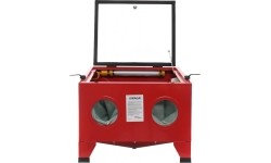 Vertical sandblaster, 90 L, with LED lighting