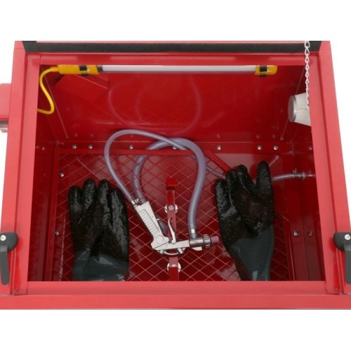 Vertical sandblaster, 90 L, with LED lighting