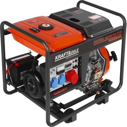 Diesel electric generator, 6.5/7 kW, 230/400 V, with electric start