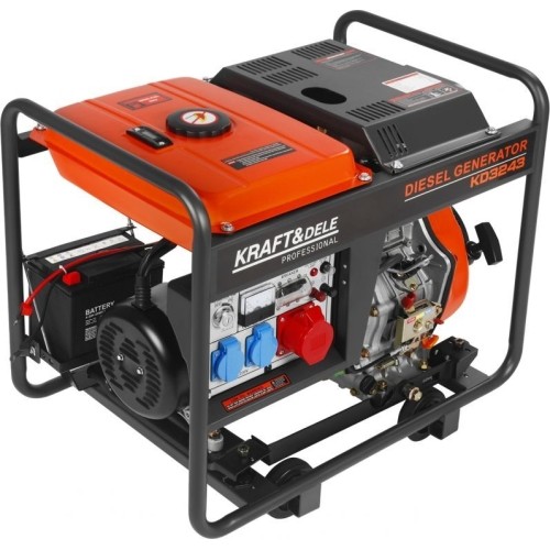 Diesel electric generator, 6.5/7 kW, 230/400 V, with electric start