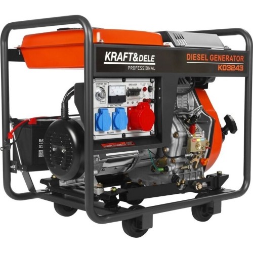 Diesel electric generator, 6.5/7 kW, 230/400 V, with electric start