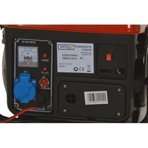 Petrol generator, 800 W, max. 1200 W, 230 V / 12 V