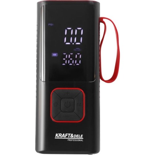 Cordless air compressor, 85 W, 10 bar, with LCD screen and LED flashlight