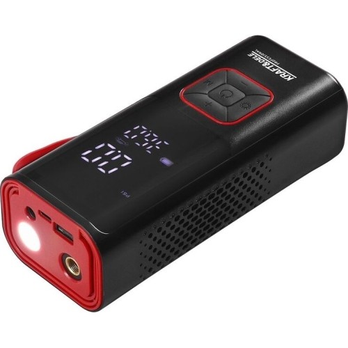 Cordless air compressor, 85 W, 10 bar, with LCD screen and LED flashlight