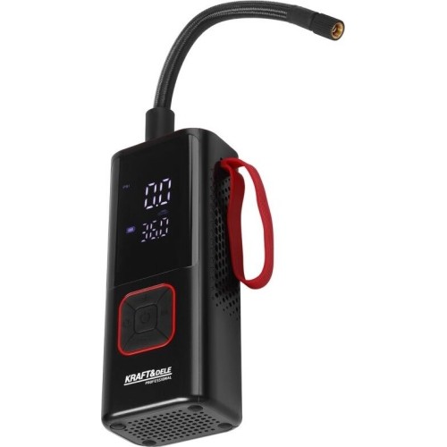 Akumuliatorinis oro kompresorius, 85 W, 10 bar, su LCD ekranu ir LED žibintuvėliu
