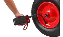 Cordless air compressor, 85 W, 10 bar, with LCD screen and LED flashlight
