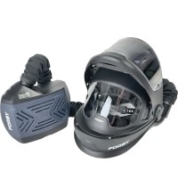 Automatic darkening welding mask with digital filter and PAPR system