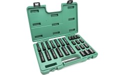 1/2" Prailgintų ir trumpų smūginių galvučių rinkinys (10-24mm)(26vnt) (plonasienės)
