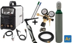 KOMPLEKTAS Suvirinimo aparatas FORBY® TIG 200MX AC/DC + Argono balionas 8l su priedais