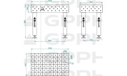 PRO INOX suvirinimo stalas 15 mm - 1200x800mm - PRO INOX - Φ16 - 50x50mm - Ant ratukų