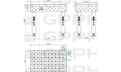 PRO INOX suvirinimo stalas 15 mm - 1200x1000mm - PRO INOX - Φ16 - 50x50mm - Ant kojelių