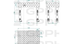 PRO INOX suvirinimo stalas 15 mm - 1200x800mm - PRO INOX - Φ16 - 50x50mm - Ant kojelių