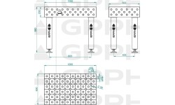 PRO INOX suvirinimo stalas 15 mm - 1200x800mm - PRO INOX - Φ16 - 50x50mm - Ant kojelių