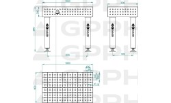 PRO INOX suvirinimo stalas 15 mm - 3000x1480mm - PRO INOX - Φ16 - 50x50mm - Ant kojelių