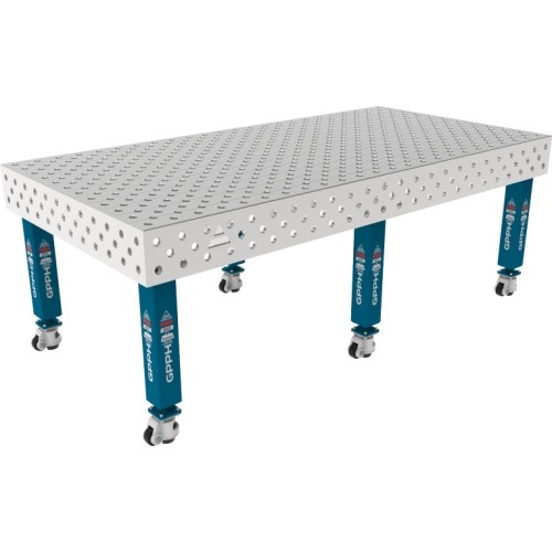 PRO INOX suvirinimo stalas 15 mm - 2400x1200mm - PRO INOX - Φ28 - Įstrižinė - Ant ratukų