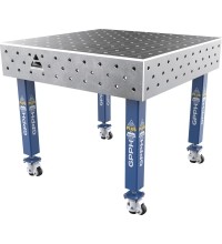 Welding table PLUS 12 mm - 1000x1000mm - Φ16 - 100x100mm - On wheels
