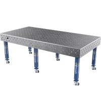 Welding table PLUS 12 mm - 2400x1200mm - Φ16 - 100x100mm - On wheels